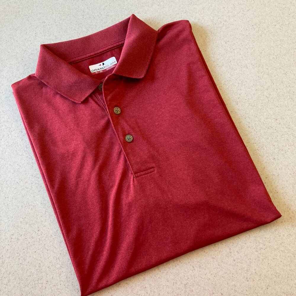 Classic Red Polo Shirt by Grand Slam Men Size XL